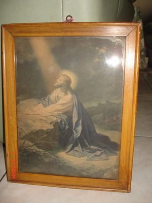 典藏一幅主耶穌基督的聖像,數十年前之老品,以馬內利,哈利路亞