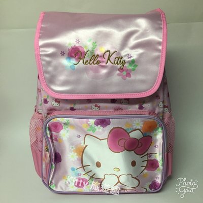 [Kitty 旅遊趣] Hello Kitty 後背包 L 凱蒂貓 花 女童書包 兒童後背包 粉紅色背包