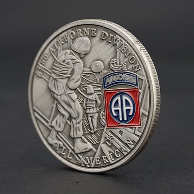 現貨熱銷-【紀念幣】美國82空降師挑戰幣軍事空軍創意復古擺件收藏戰友小禮品裝飾硬幣