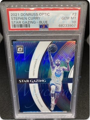 NBA 2021 Donruss Optic Star Gazing Blue #2 Stephen Curry /49 PSA 10萌神咖哩限量/49鑑定卡