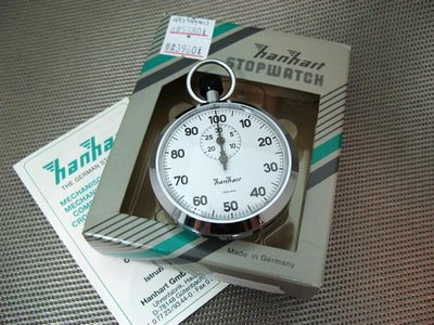 【神梭鐘錶】Hanhart 德國漢達單按把計秒分機械式0-100秒進計30分機械上鍊專業鋼殼碼錶 型號：112.0201