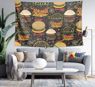【M WareHouse】滿滿的漢堡 壁飾 掛布 掛毯＊3款尺寸。B21070902