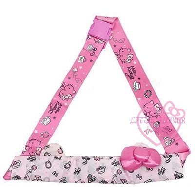♥小公主日本精品♥Hello kitty凱蒂貓粉紅色滿版圖旅行箱束帶附提袋 兩用行李束帶行李套56874709