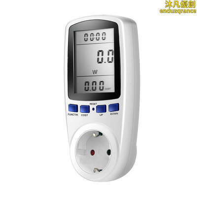 德式歐規計費器電力監測 電量 電壓 功率計量插座 插座式電錶