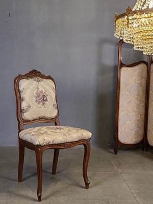 【卡卡頌  歐洲古董】 19世紀 法國 手工 胡桃木雕刻 優雅 路易十五 玫瑰 單椅 古董椅  ch0479 ✬