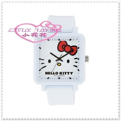 小花花日本精品♥ Hello Kitty 手表 方型女錶 手錶(白)  白色貓臉  生日禮物 交換禮物 99903404
