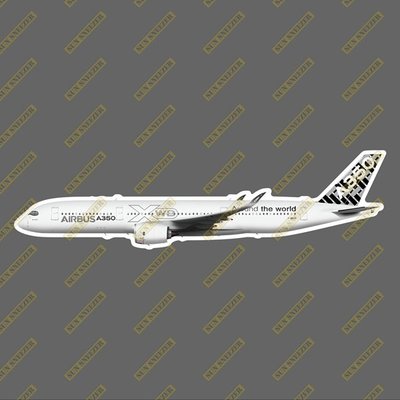 空中巴士 碳纖維  Around the world A350 擬真民航機貼紙 防水 尺寸165MM