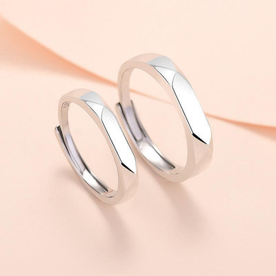新款菱形戒指結婚情侶對戒男女韓版開口時尚百搭飾品網紅
