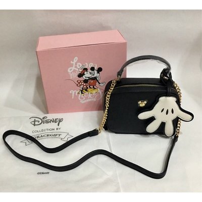 正版米奇側背包斜背包 包包 Disney Grace gift米奇吊飾2way鍊條側背包《有精美盒裝》