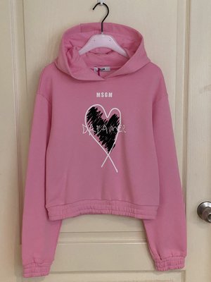 全新 Msgm logo heart-print hoodie 刷毛  14Y  現貨一件