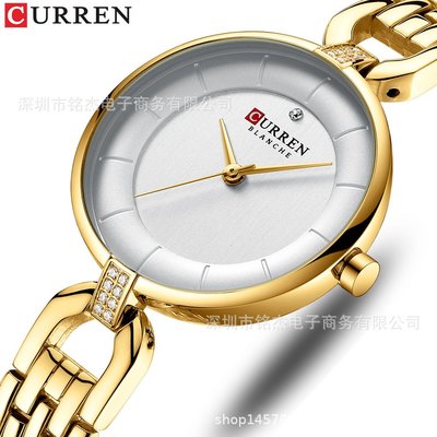 男士手錶 CURREN卡瑞恩9052時尚女士手錶超薄簡約小錶盤女士防水石英錶女錶