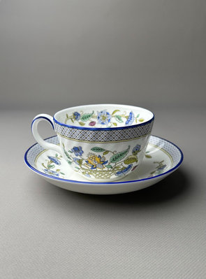 英國明頓Minton 哈頓莊園骨瓷藍花咖啡杯