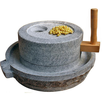 石磨家用青石頭手推石磨盤磨豆漿小石磨傳統擺件純手工豆腐石墨