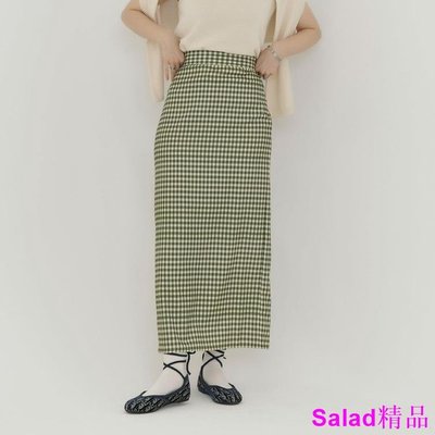 Salad精品TINA：JOJUN H-Line 小格紋復古長裙 全4色｜tnj611-0073