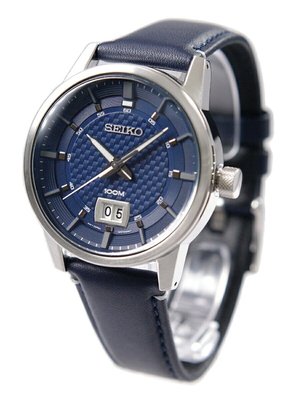 【金台鐘錶】SEIKO精工錶大日期視窗 (藍面) 碳纖維設計面板 石英 41mm (皮帶)(男錶) SUR287P1