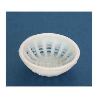 【袖珍屋】白色塑膠圓籃(F0703A0088)