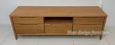【N D Furniture】台南在地家具-日式風味檜木半實木柚木色150cm實木電視櫃/矮櫃/TV櫃WB