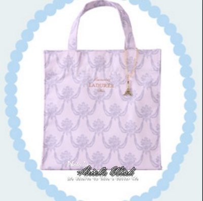 Ariel's Wish-日本東京銀座LADUREE-雅致歐風線條蘋果綠手提包便當袋 外出包，絕版品