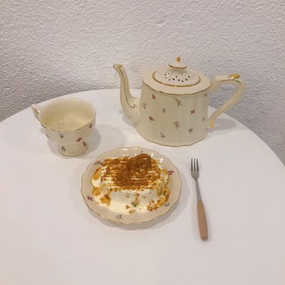 法式復古宮廷風碎花金邊咖啡杯碟英式下午茶套裝茶壺陶瓷vintage~特價