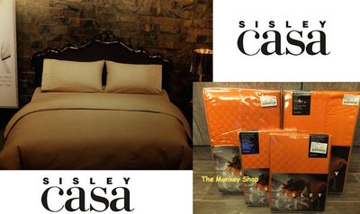 【 The Monkey Shop】全新正品 Sisley Casa 床包 被套 橘色全 Logo 雙人加大