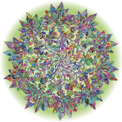 Bgraamiens 生命之樹 - 1000 片彩色葉子圓形曼陀羅拼圖彩色挑戰拼圖 1000片