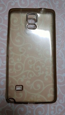 賣二手 SAMSUNG Note 4 N910U  保護殼 (透明軟殼邊框金色)手機殼 保護套 清水套