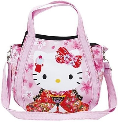 ♥小公主日本精品♥ Hello Kitty 容量大 2用包可斜背 多夾層 帆布 托特包 手提袋 -3
