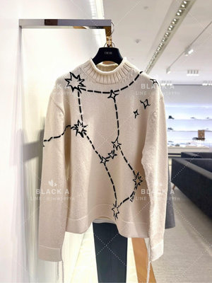 【BLACK A】Dior 23FW男裝 米白色12星座刺繡針織毛衣 價格私訊