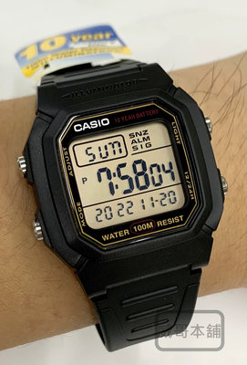 【威哥本舖】Casio台灣原廠公司貨 W-800HG-9A 學生、當兵 十年電力電子錶 W-800HG