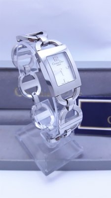 【Jessica潔西卡小舖】真品 Christian Dior 克里斯汀·迪奧CD經典方形貝殼面石英女錶,附原裝錶盒