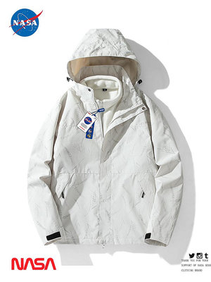NASA聯名冬季加厚三合一沖鋒衣男女外套情侶2件套登山滑雪服保暖Y~優惠價