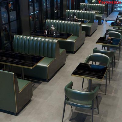 復古沙發工業風吧卡座清吧餐廳桌椅咖啡奶茶店V桌椅組合Y2820