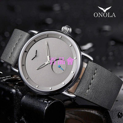 【百品會】 ONOLA日本爆款簡約時尚休閒男士手錶皮帶石英手錶男款