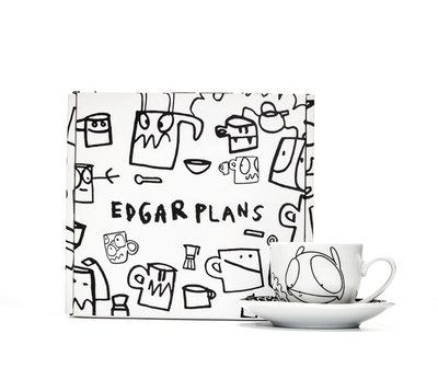 Edgar Plans Expresso Coffee Cup Set  Edgar 迷你咖啡杯碟套裝 小英雄 展覽限定