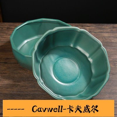Cavwell-花器 種植盆 水養一葉蓮銅錢草花盆水仙花睡蓮碗蓮盆無孔陶瓷創意個性水培器皿-可開統編
