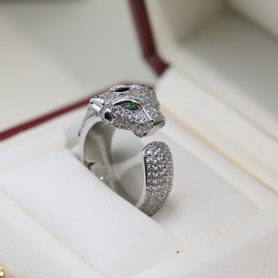 【少女館】新款Cartier戒指卡地亞豹子戒指時尚開口設計豹頭戒指 情侶戒指 指環 首飾 珠寶 飾品WCC909