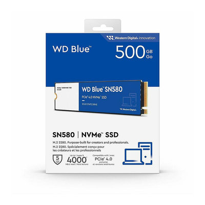 WD Blue SN580 500GB M.2 2280 PCIe 4.0 NVMe SSD 固態硬碟 (WD-SN580-500G)