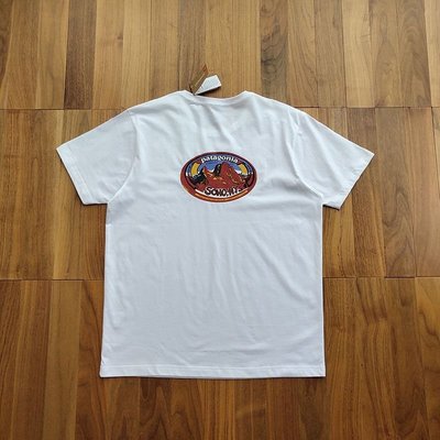 現貨-Patagonia Red Volcano 戶外運動男士純棉短袖T恤簡約
