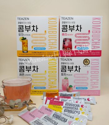 現貨 韓國食品 Teazen 康普茶 無糖 發酵茶 乳酸菌 水蜜桃 檸檬 莓果 香水檸檬 柚子 30入 盒裝