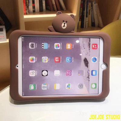 MTX旗艦店棕布朗熊iPad8保護套卡通矽膠保護殼ipad2/3/4殼軟air3 mini 34適用iPad 9.7 2018皮套