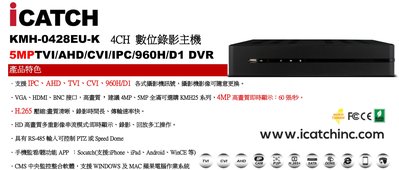 可取KMH-0828EU-K 500萬8路4音 H265 5MP iCATCH DVR AHD+TVI+CVI+類比