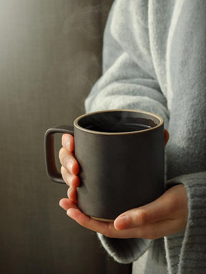 九土日式復古粗陶咖啡杯陶瓷杯子對杯家用馬克杯辦公室設計【潤虎百貨】