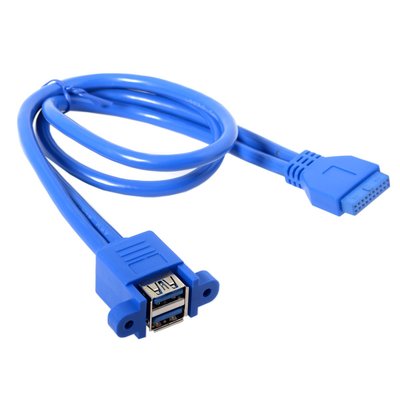 20pin轉雙USB線 USB3.0轉接線 USB19針轉接線 USB3.0擴充 主機板轉接線 U3-021-0.5M