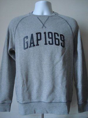 【天普小棧】GAP 1969 logo sweatshirt厚長袖T恤 運動衫 大學T 灰色 現貨S號