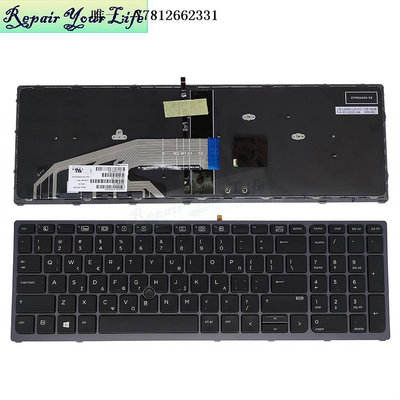 電腦零件全新原裝 惠普HP ZBOOK 15 G3 17 G3 筆記本鍵盤 GK 黑框指點背光筆電配件