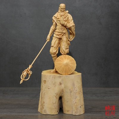 黃楊木雕武僧擺件大和尚家居辦公室風水收藏藝術文化禮品