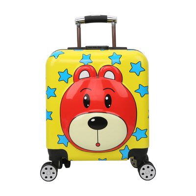 【上品箱包】(紅色呆呆熊) 18寸 時尚立體浮雕3D 兒童卡通 ABS密碼鎖 登機箱/行李箱/拉桿箱/旅行箱 #童言童夢