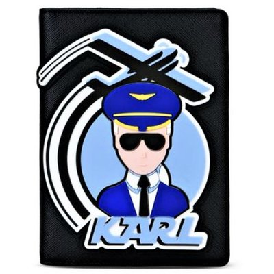 【AYW】KARL LAGERFELD IKONIK 卡爾拉格斐 老佛爺 飛行員 經典 旅行 護照夾 證件夾 證件套