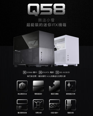 小白的生活工場*LIAN LI 聯力 Q58 Mini-ITX網孔玻璃側透鋁合金機殼／機箱(白色)