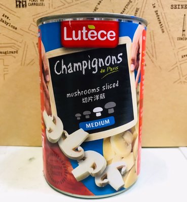荷蘭 Lutéce 露提絲 洋菇 切片 400g 罐頭 ＊水蘋果＊ L-176